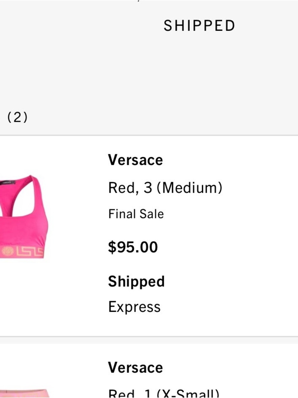 Versace Red & Gold Medusa Band Racerback Sports Bra - Picture 3 of 3
